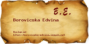 Borovicska Edvina névjegykártya